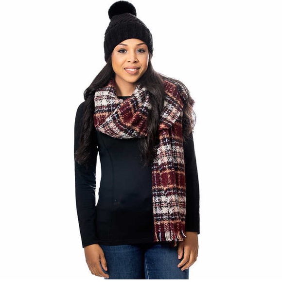 Emanuel Geraldo Ladies Scarf and Beanie Set ~ BLACK - Picture 4 of 5